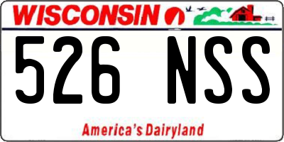 WI license plate 526NSS