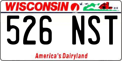 WI license plate 526NST