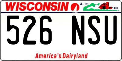 WI license plate 526NSU