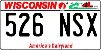 WI license plate 526NSX