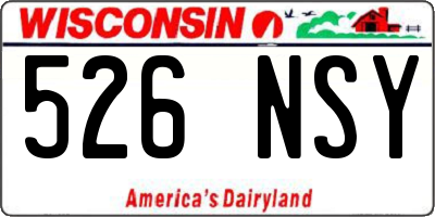 WI license plate 526NSY