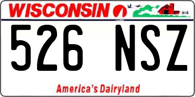 WI license plate 526NSZ