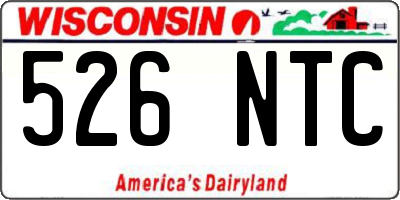 WI license plate 526NTC