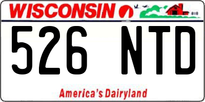 WI license plate 526NTD