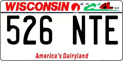 WI license plate 526NTE