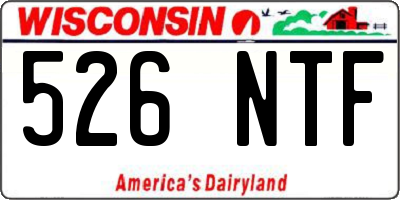 WI license plate 526NTF
