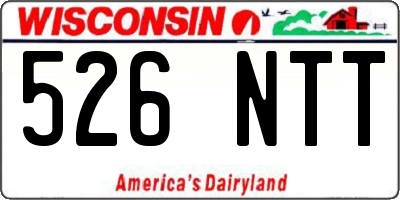 WI license plate 526NTT
