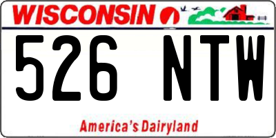 WI license plate 526NTW