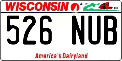 WI license plate 526NUB