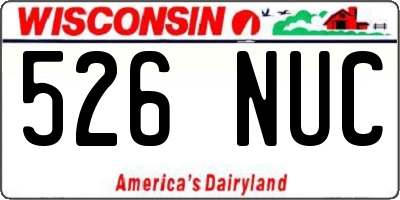 WI license plate 526NUC