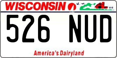 WI license plate 526NUD
