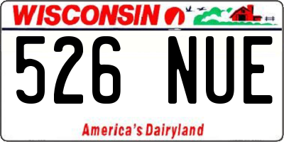 WI license plate 526NUE