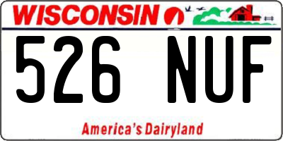 WI license plate 526NUF