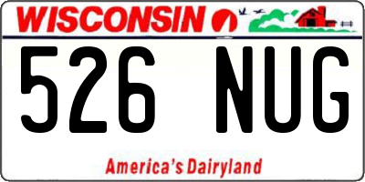 WI license plate 526NUG