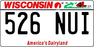 WI license plate 526NUI