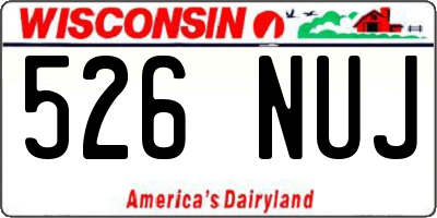WI license plate 526NUJ
