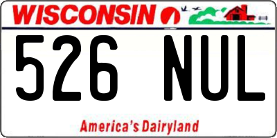 WI license plate 526NUL
