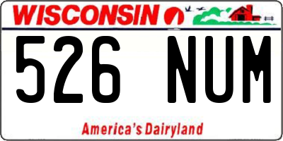 WI license plate 526NUM