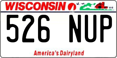 WI license plate 526NUP