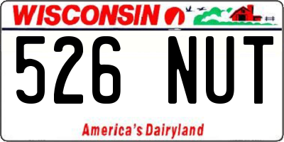 WI license plate 526NUT