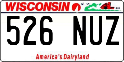 WI license plate 526NUZ