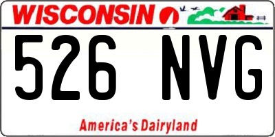 WI license plate 526NVG
