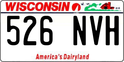 WI license plate 526NVH