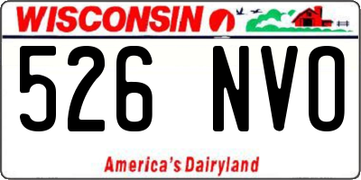 WI license plate 526NVO