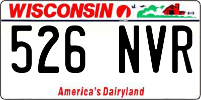 WI license plate 526NVR