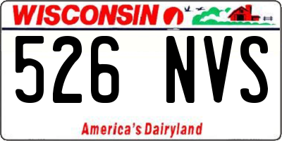 WI license plate 526NVS