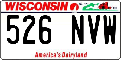 WI license plate 526NVW