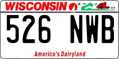 WI license plate 526NWB