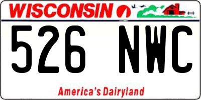 WI license plate 526NWC