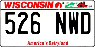 WI license plate 526NWD