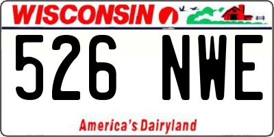 WI license plate 526NWE