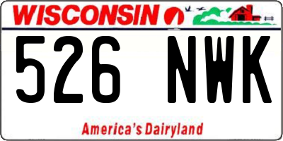 WI license plate 526NWK
