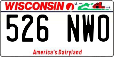 WI license plate 526NWO