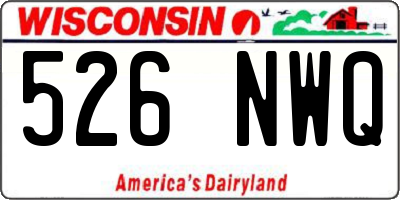 WI license plate 526NWQ