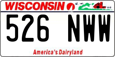 WI license plate 526NWW