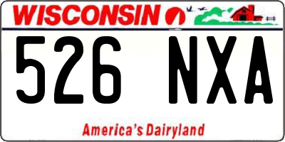 WI license plate 526NXA