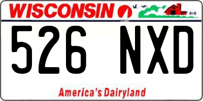 WI license plate 526NXD