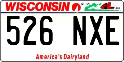 WI license plate 526NXE