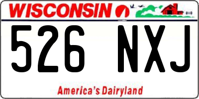 WI license plate 526NXJ