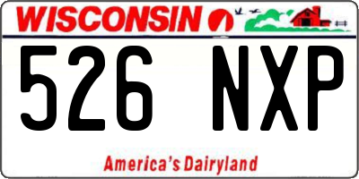 WI license plate 526NXP