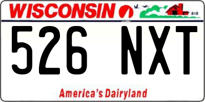 WI license plate 526NXT