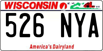 WI license plate 526NYA