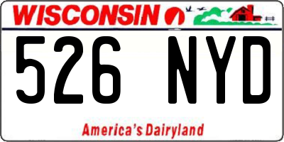 WI license plate 526NYD