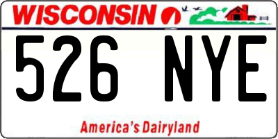 WI license plate 526NYE