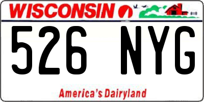 WI license plate 526NYG