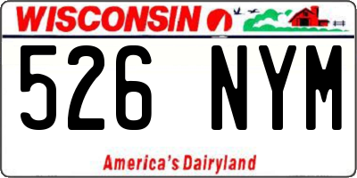 WI license plate 526NYM